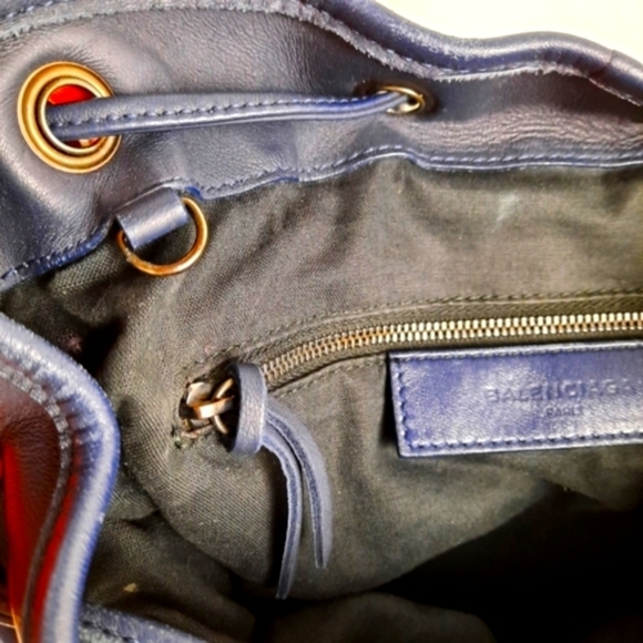 BALENCIAGA Motocross Classic Traveller Backpack Traveler Top Handle Bag Blue - Picture 15 of 16